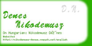 denes nikodemusz business card